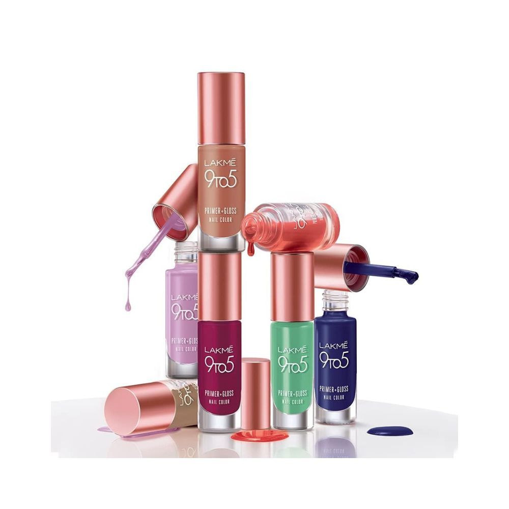 LAKME 9to5 Primer + Gloss Nail Colour, Desert Rose, 6 ml