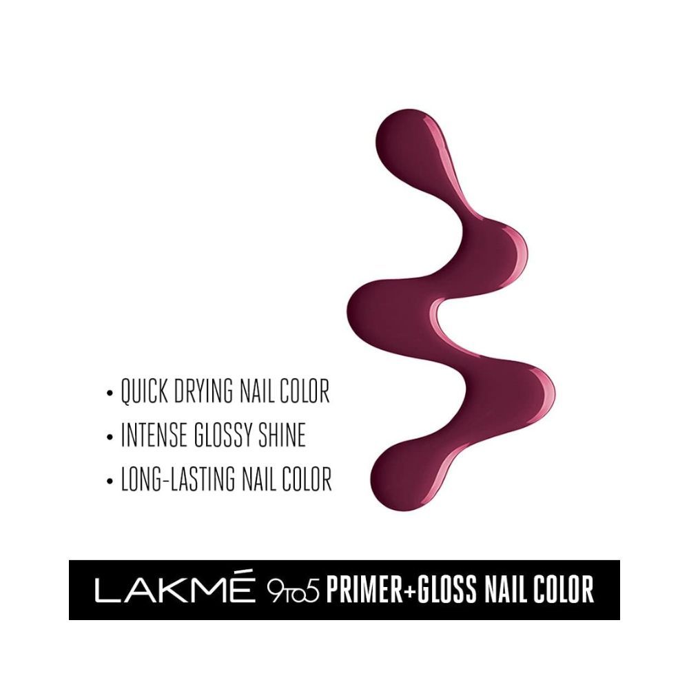 LAKME 9to5 Primer + Gloss Nail Colour, Desert Rose, 6 ml
