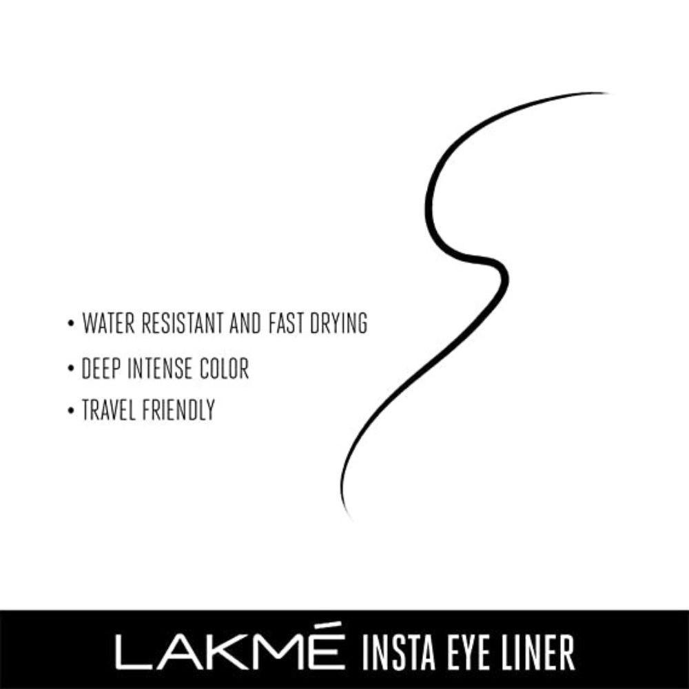 LAKME Insta Eye Liner, Black, 9ml Semi-Matte Finish