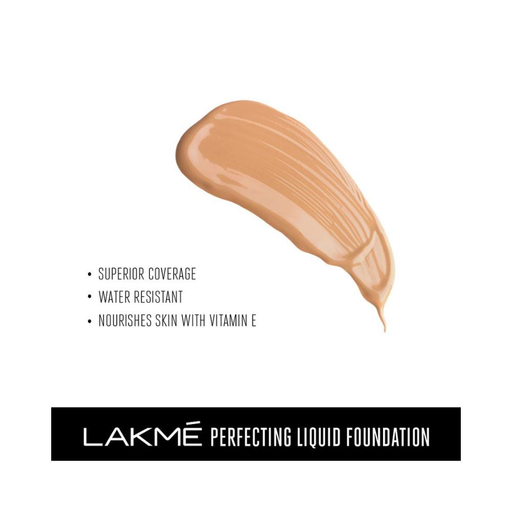 LAKME Perfecting Liquid Foundation, Marble, Waterproof Full Coverage Long Lasting, Dewy Finish Glow, 27ml (Beige)