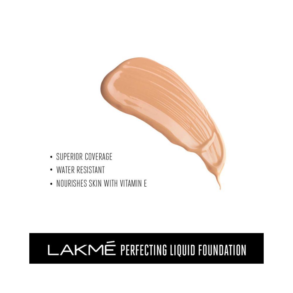 LAKME Perfecting Liquid Foundation, Marble, Waterproof Full Coverage Long Lasting, Dewy Finish Glow, 27ml (Coral)