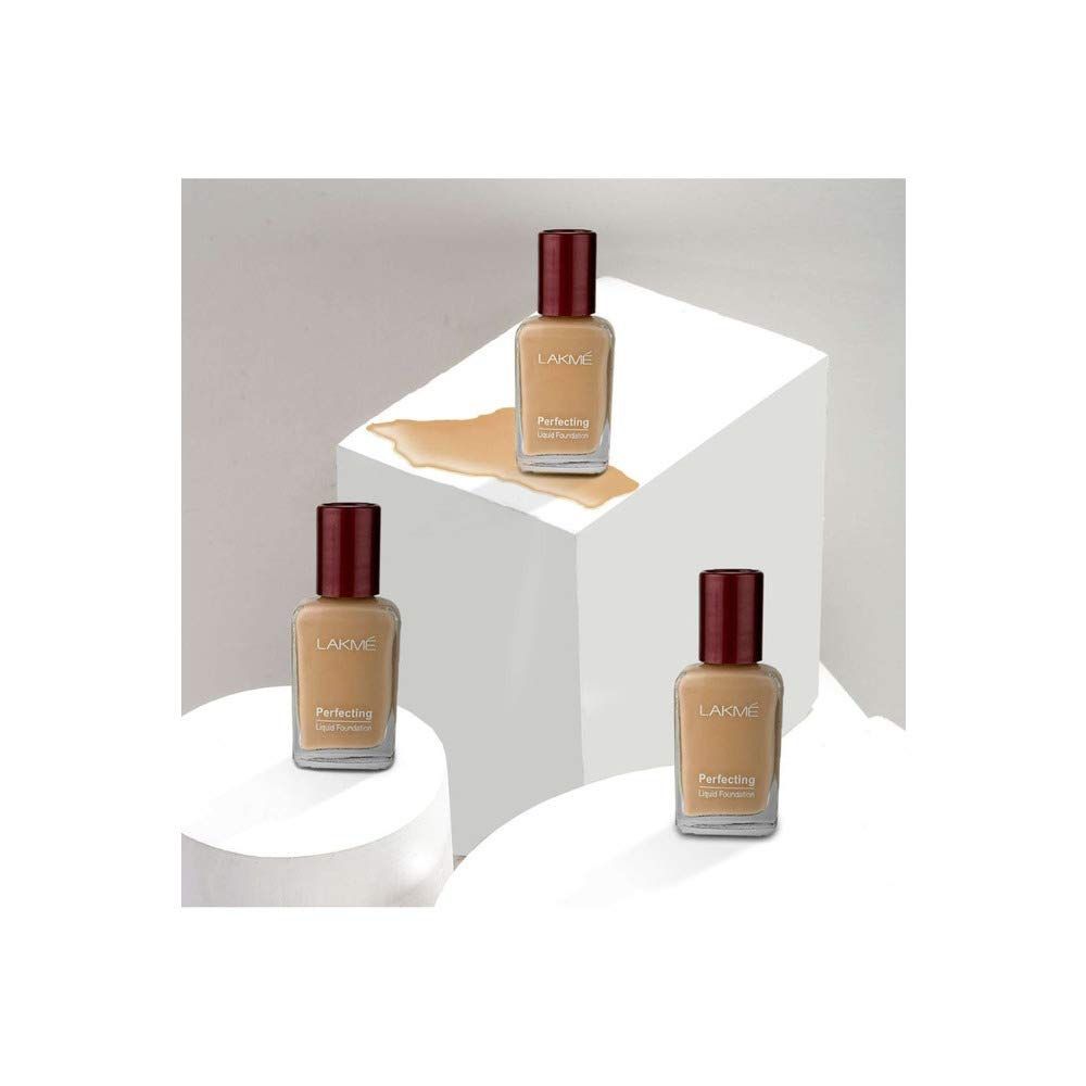 LAKME Perfecting Liquid Foundation, Marble, Waterproof Full Coverage Long Lasting, Dewy Finish Glow, 27ml (Pearl)