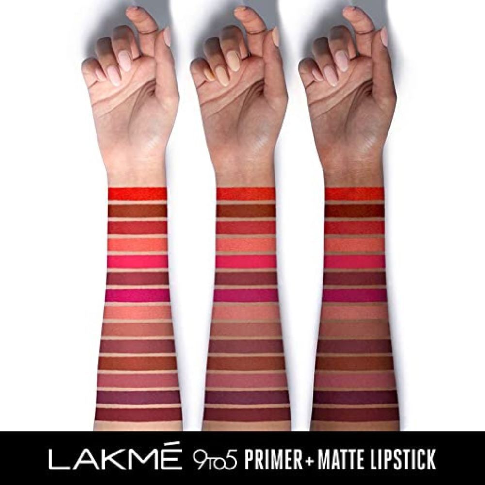 Lakme 9TO5 Primer + Matte Lip Color MB1 Chocolate Crush, 3.6 g
