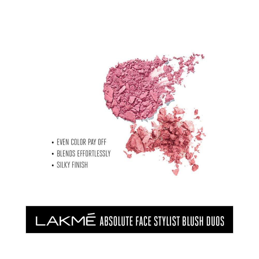 Lakme Absolute Face Stylist Blush Duos, Pink Blush, 6g