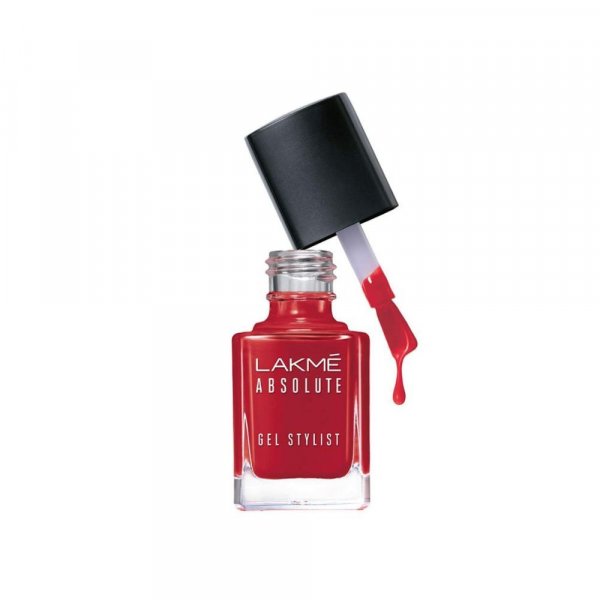 Lakme Absolute Gel Stylist Nail Color, Scarlet Red, 12 ml