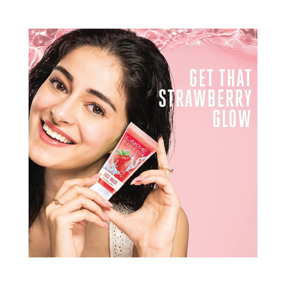 Lakme Blush & Glow Strawberry Freshness Gel Face Wash with Strawberry Extracts, 100 g
