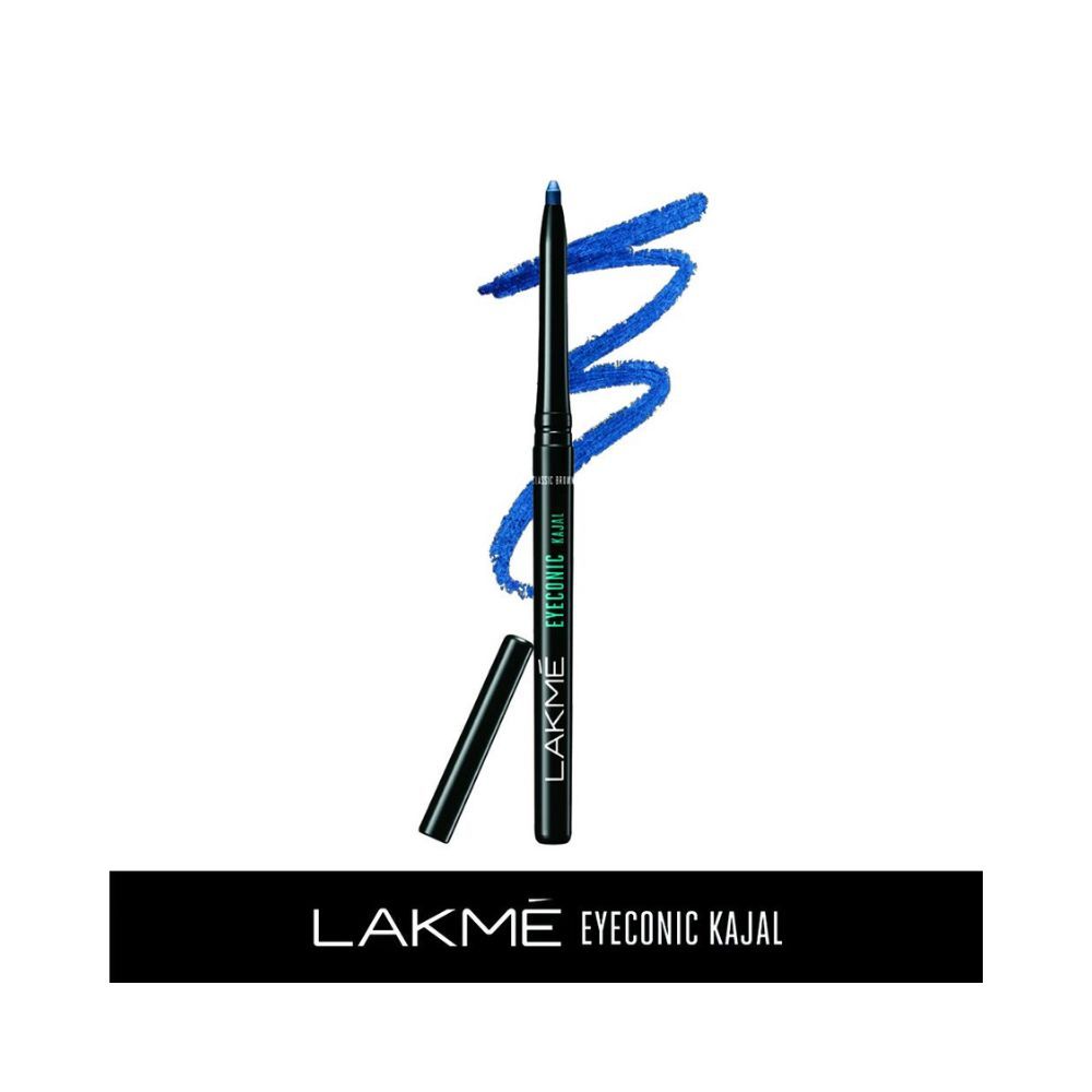 Lakme Eyeconic Kajal, Royal Blue Colour, Matte Kohl Liner in a Twist Up Pencil - Waterproof ,0.35 g