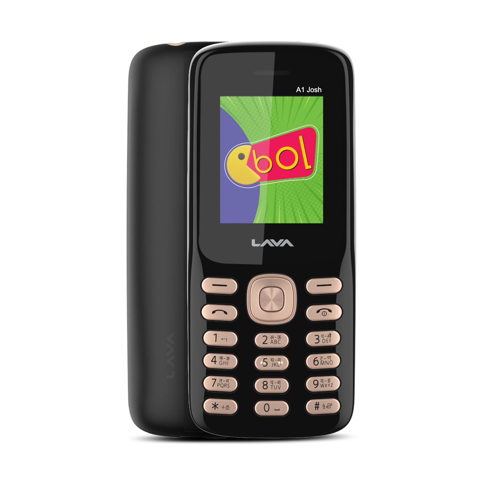 Lava A1 Josh with BOL Feature Dual Sim Keypad Mobile Phone  Long-Lasting Battery 22 Launguages Read Support  Auto Call Recording  Call Blink Notification Black Gold