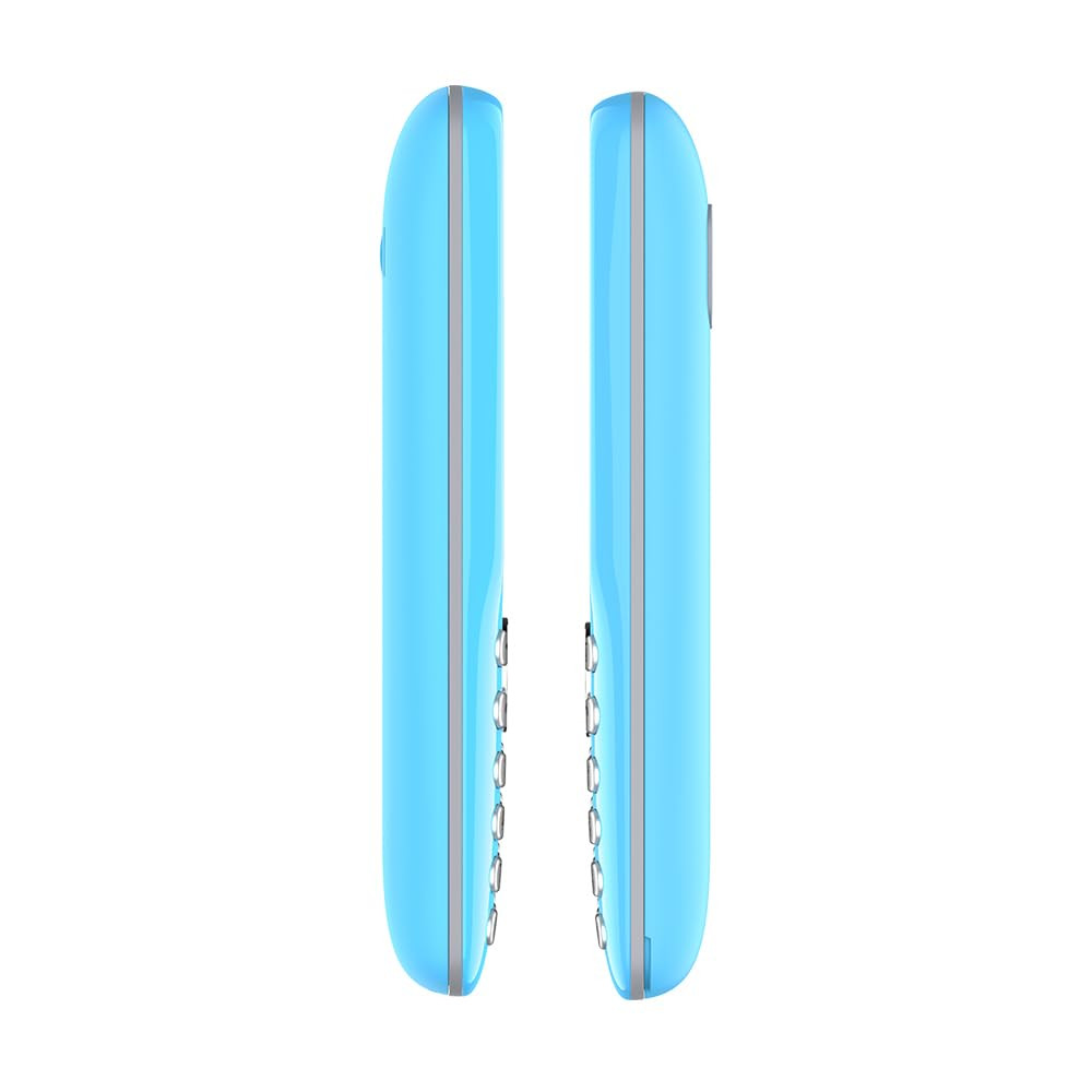 Lava A1 Vibe Dual Sim Keypad Mobile Phone with Vibration Alert  18 Large Display  AI-Powered 1000 mAh Battery  Number Talker  Military Grade Body  Call Blink Notifications Candy Blue