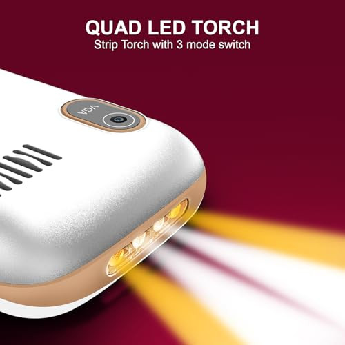 Lava A3 Torch Dual Sim Keypad Mobile Phone  1750mAh Big Battery  Quad Strip Torch  Slide Button  18 Large Display  Vibration Alert  7 Language Support White Beige