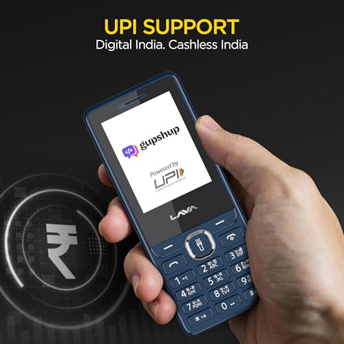 Lava A5 2025 Dual SIM Keypad Mobile with 24 Big Display  UPI Support 1200mAh Battery  BOL Feature  Camera  Auto Call Recording  Glass Finish  and 7 Regional Languages - Dark Blue