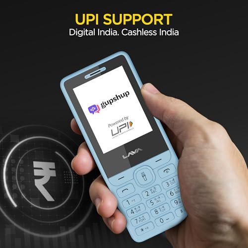 Lava A5 2025 Dual SIM Keypad Mobile with 24 Big Display  UPI Support 1200mAh Battery  BOL Feature  Camera  Auto Call Recording  Glass Finish  and 7 Regional Languages - Blue