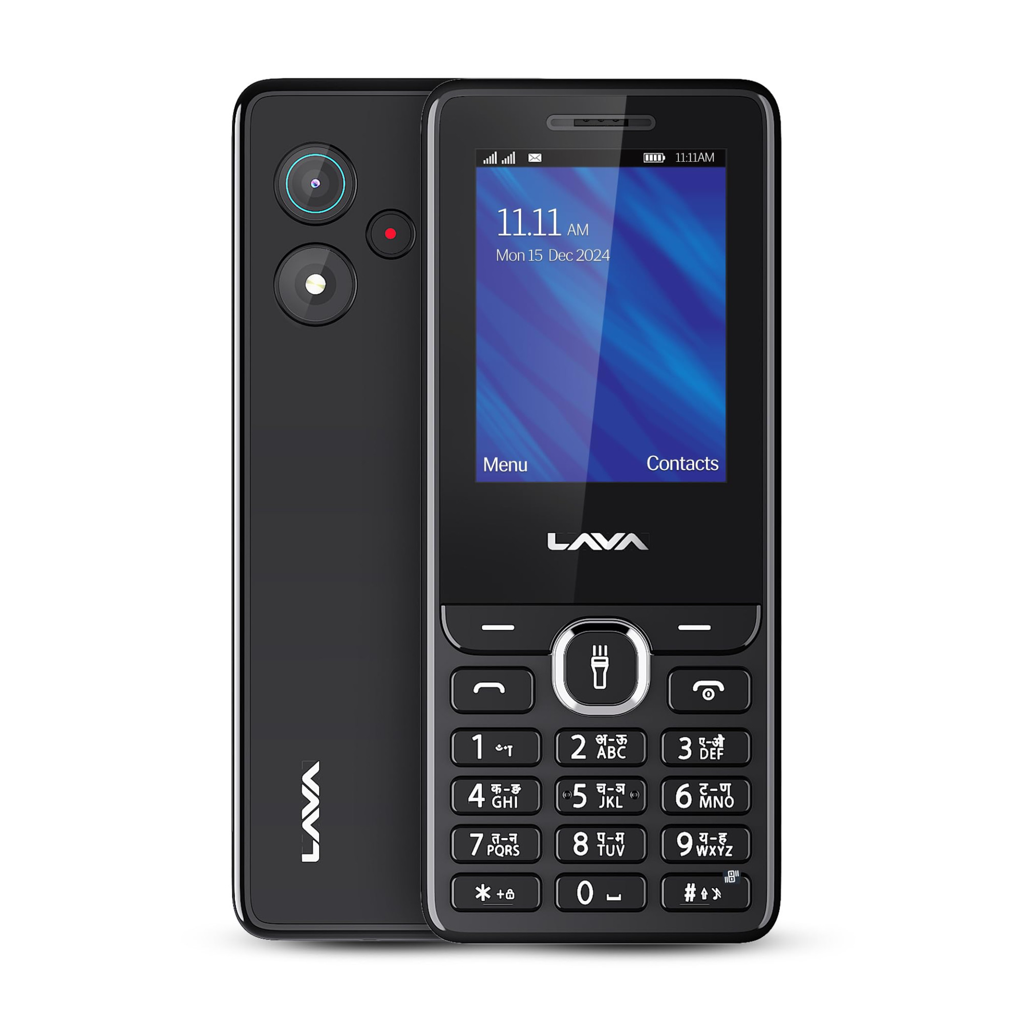 Lava A5 2025 Dual SIM Keypad Mobile with 24 Big Display  UPI Support 1200mAh Battery  BOL Feature  Camera  Auto Call Recording  Glass Finish  and 7 Regional Languages - Black