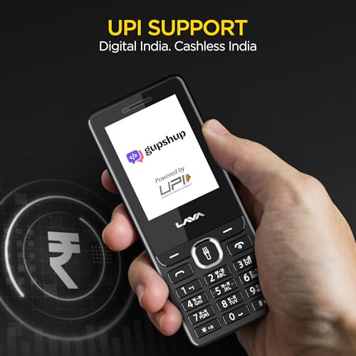 Lava A5 2025 Dual SIM Keypad Mobile with 24 Big Display  UPI Support 1200mAh Battery  BOL Feature  Camera  Auto Call Recording  Glass Finish  and 7 Regional Languages - Black