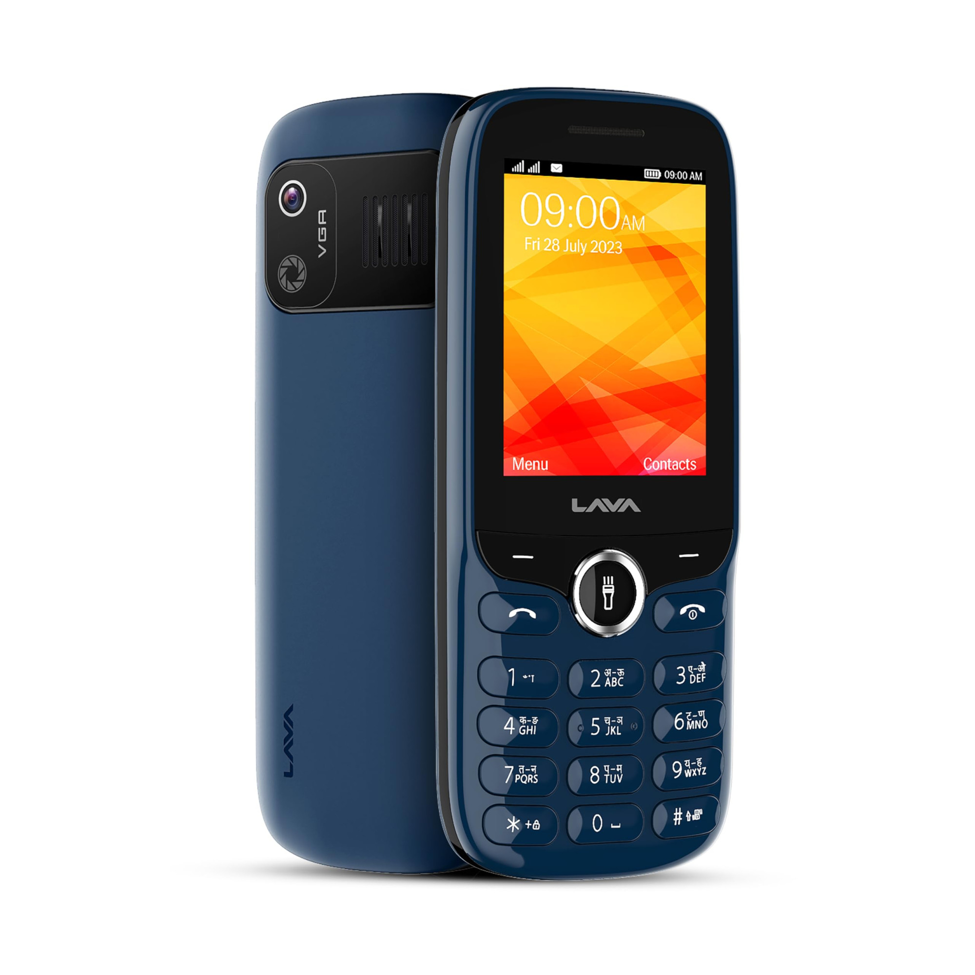 Lava A523 Dual Sim Keypad Mobile Phone with Camera  Duo LED Torch  24 Large Display - Big Icons  Auto Call Recording  Loud Speaker  Number Talker Long Battery Life Blue