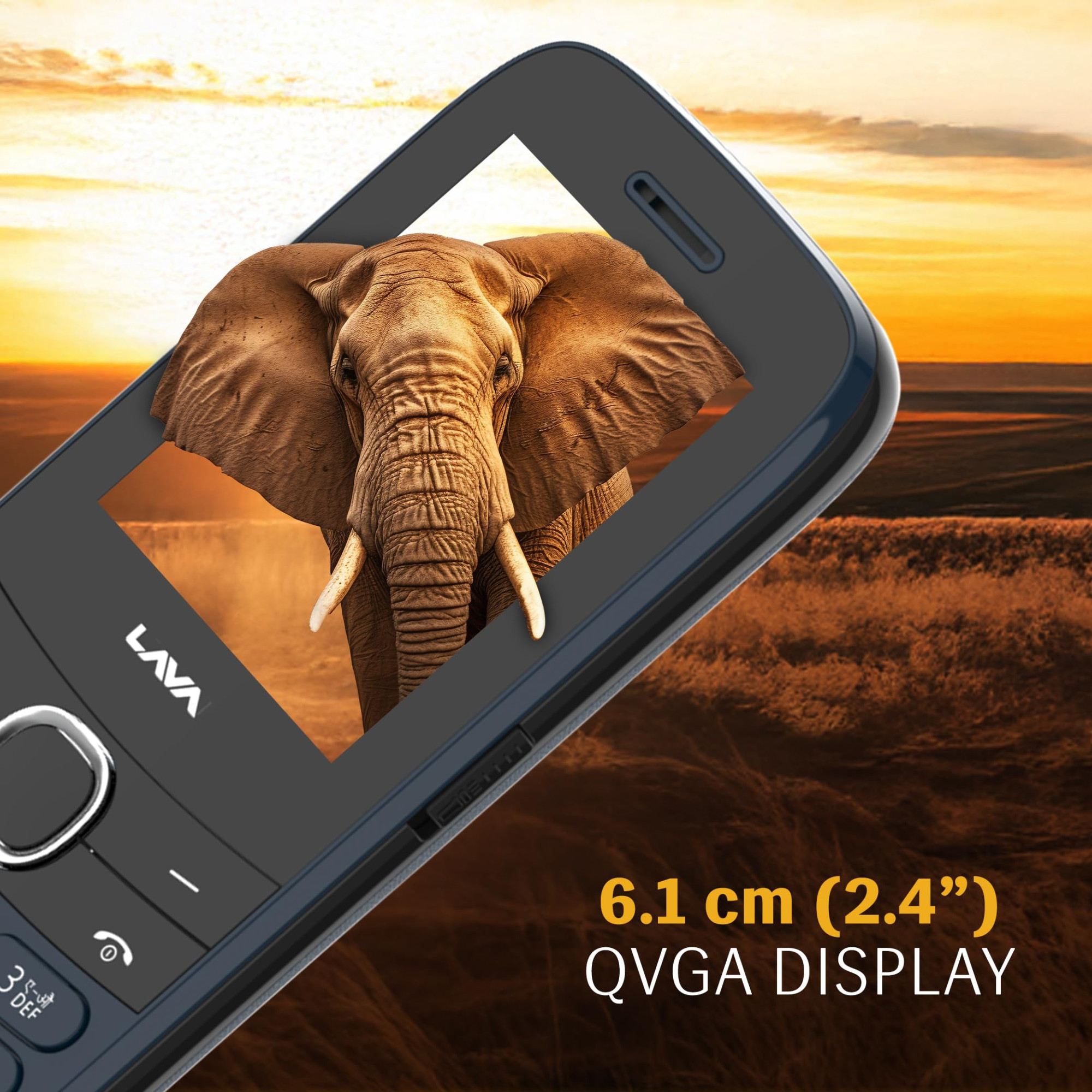 Lava A7 Torch Dual Sim Keypad Mobile Phone with Instant Slide Torch 24 Big Display  Powerful Battery Backup  Vibration Alert  Camera  Wireless FM  Bluetooth  Blue