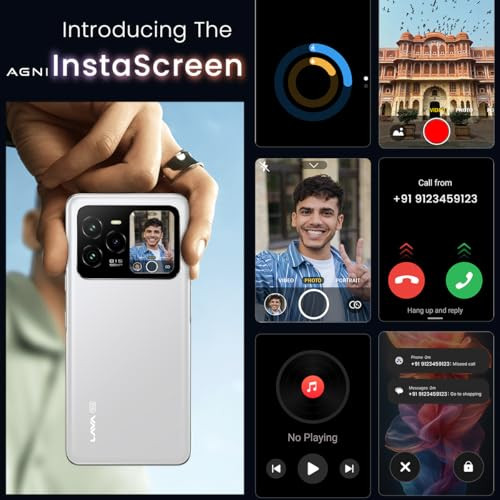 Lava Agni 3 5G Heather Glass 8GB128GB  Indias 1st Dual AMOLED  Dimensity 7300X  50MP Triple AI Camera  66W Fast Charge5000 mAh Battery  Clean UI  Free Replacement  Home  Without Charger