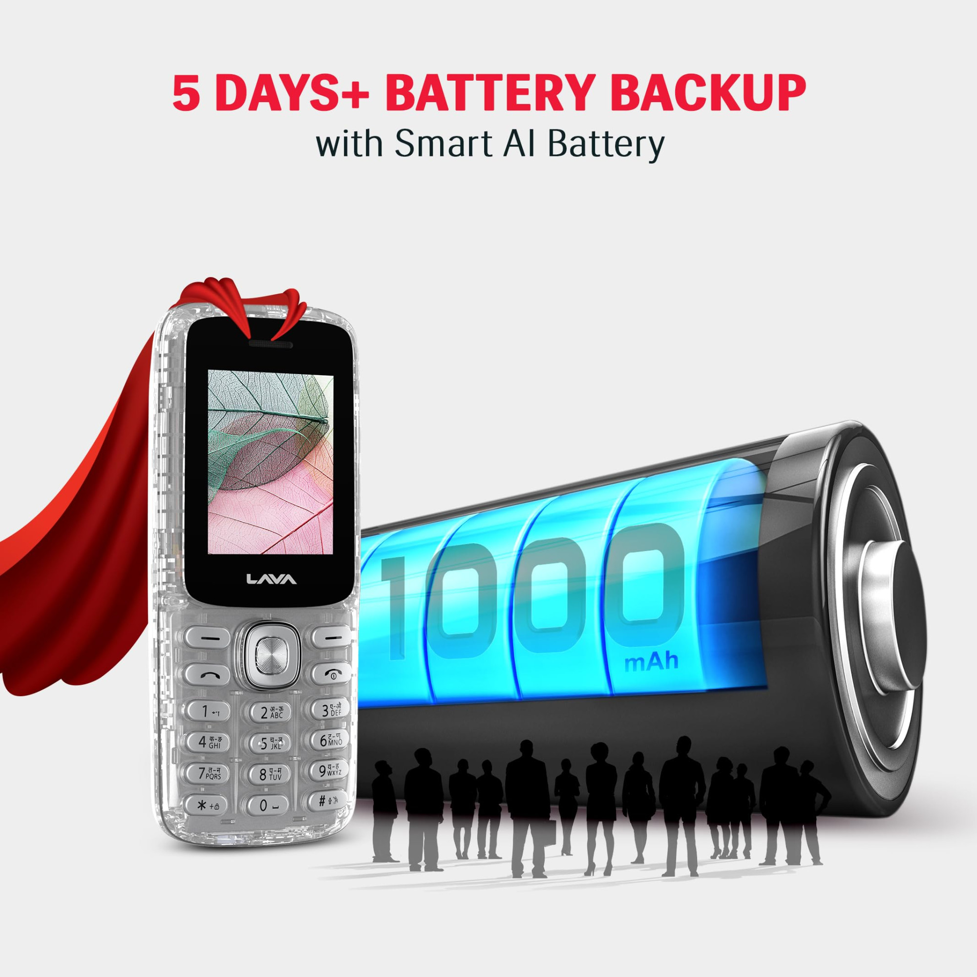 Lava All-New A1 Josh Clear Keypad Mobile Phone with BOL Feature  Upto 11 Days of Battery Backup Message Speak  Auto Call Recording  22 Launguages Read Support  Call Blink Notification  Clear