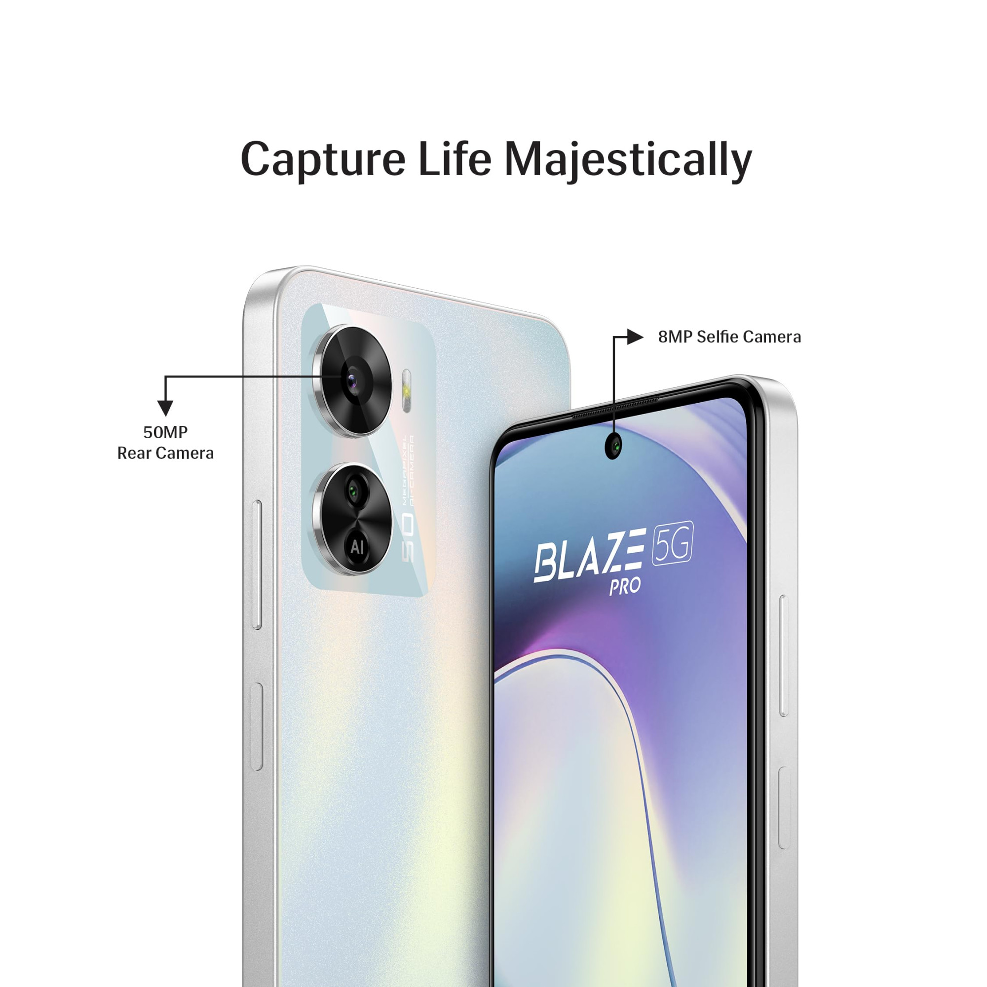 Lava Blaze Pro 5G Radiant Pearl 8GB RAM 128GB Storage 50 MP AI Camera 120 Hz FHD Display  33W Fast Charger  Upto 16 GB Expandable RAM