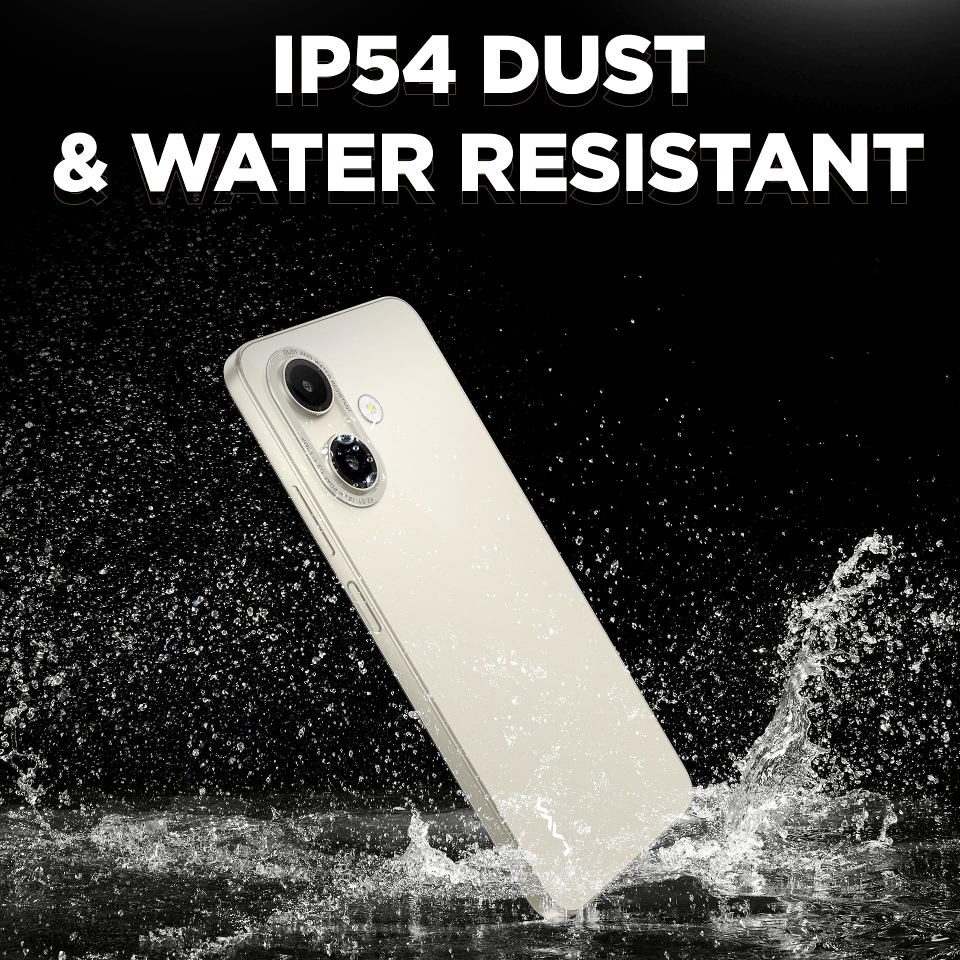 Lava Bold N1 Sparkling Ivory 4 GB RAM 64 GB Storage 675 90 Hz HD Display  13MP AI Dual Rear Camera  5000 mAh Battery  Secure Face Unlock  Fingerprint Reader  Charger  Phone-Case in Box