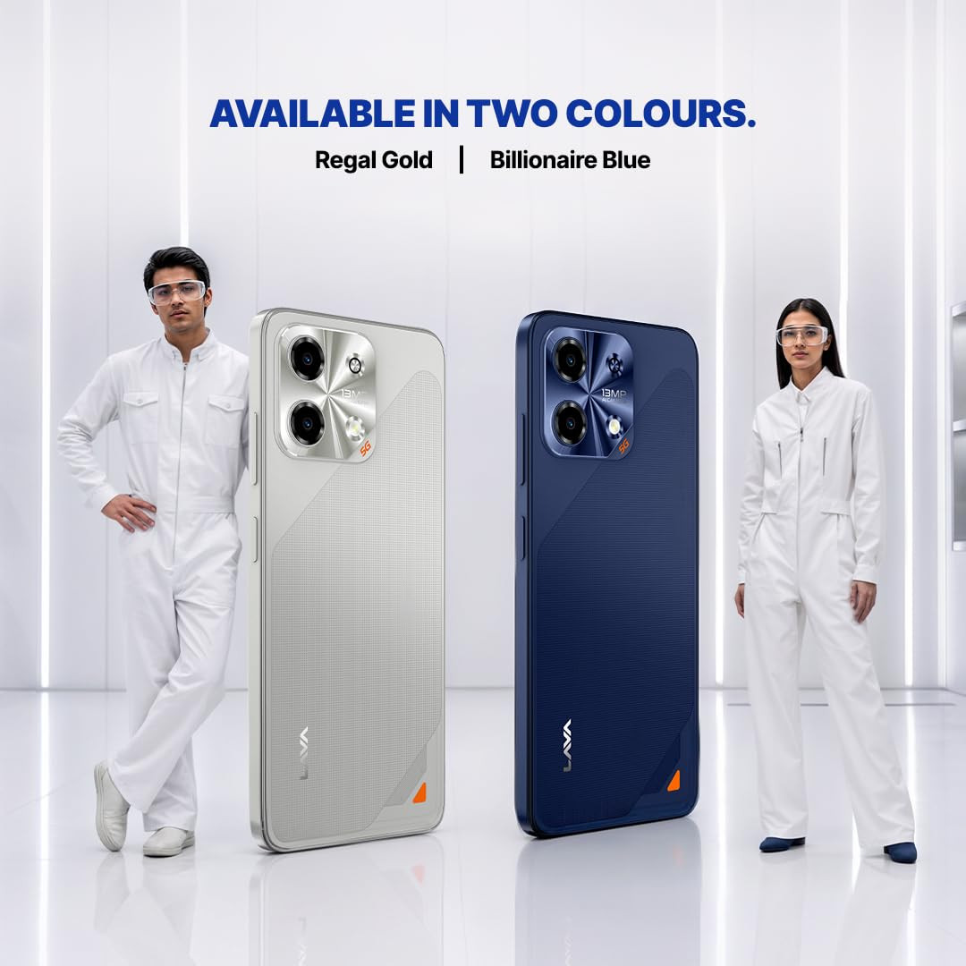 Lava Bold N2 5G Billionaire Blue 4GB RAM 64GB Storage  6000 mAh Super Battery  Octacore Ultrafast Processor  Biggest 675 HD 120Hz Display  IP64 Dust  Water Resistant  Free Service  Home