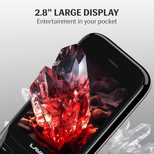 Lava Gem 2025 Dual Sim Keypad Phone 28 Display Camera  Flash  2575mAh Smart AI Powerful Battery  Wireless FM  Recording  Stereo Speakers  Call Recording Black Gold