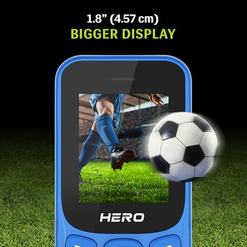 Lava Hero Shakti 2025 Dual Sim Keypad Mobile Phone with Vibration Alert  18 Display  Super Saving Battery Mode  Stylish Design  Number Talker  Pepsi Blue