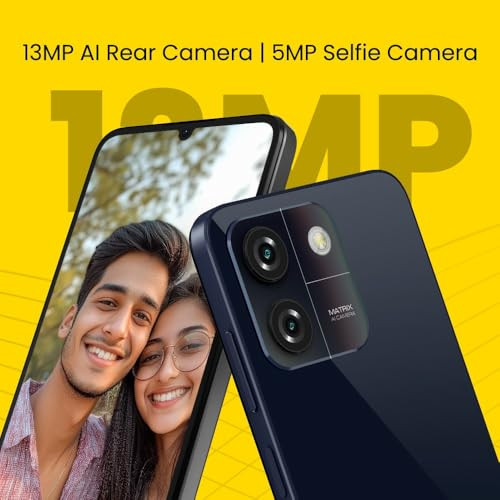 Lava O3 Glossy Blue 3 GB RAM 64 GB Storage  Biggest 675 HD Display  13MP AI Dual Rear Camera  5000 mAh Battery  Secure Face Unlock  Fingerprint Reader  Charger  Phone-Cover in Box