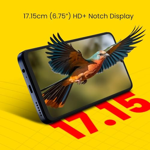 Lava O3 Glossy Blue 3 GB RAM 64 GB Storage  Biggest 675 HD Display  13MP AI Dual Rear Camera  5000 mAh Battery  Secure Face Unlock  Fingerprint Reader  Charger  Phone-Cover in Box