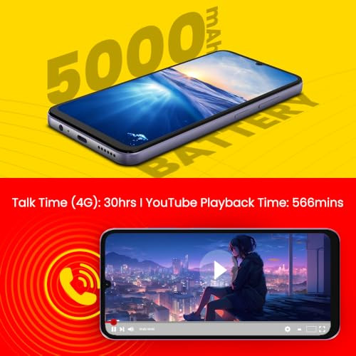 Lava O3 Glossy Lavender 3 GB RAM 64 GB Storage  Biggest 675 HD Display  13MP AI Dual Rear Camera  5000 mAh Battery  Secure Face Unlock  Fingerprint Reader  Charger  Phone-Cover in Box