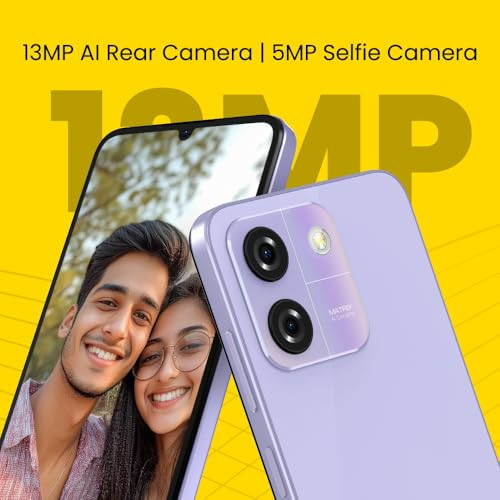 Lava O3 Glossy Lavender 3 GB RAM 64 GB Storage  Biggest 675 HD Display  13MP AI Dual Rear Camera  5000 mAh Battery  Secure Face Unlock  Fingerprint Reader  Charger  Phone-Cover in Box