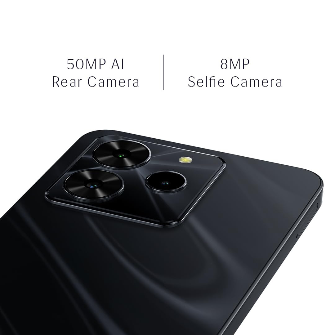 Lava O3 Pro Glossy Black 4 GB RAM 64 GB Storage Bigger 656 HD Display  50 MP AI Triple Rear Camera  8 MP Front Camera 5000 mAh Battery  10W Charging  Charger in Box