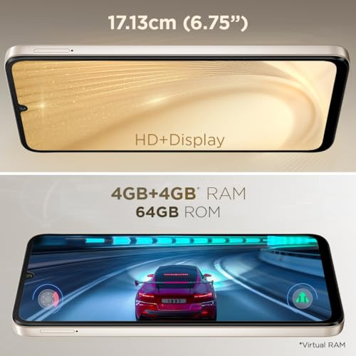 Lava Shark 5G Steller Gold 4GB RAM 64GB Storage Bigger 675 HD Notch Display  Octacore 5G Processor  13 MP AI Camera 5000 mAh Battery IP54 Rated Dust  Water Splash Proof