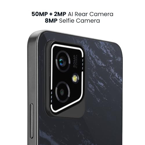 Lava Yuva 2 5G Marble Black 4 GB RAM 128 GB Storage Brightest 667 HD Display  50 MP AI Rear Camera  8 MP Front Camera 5000 mAh Battery  10W Charging  Charger in Box