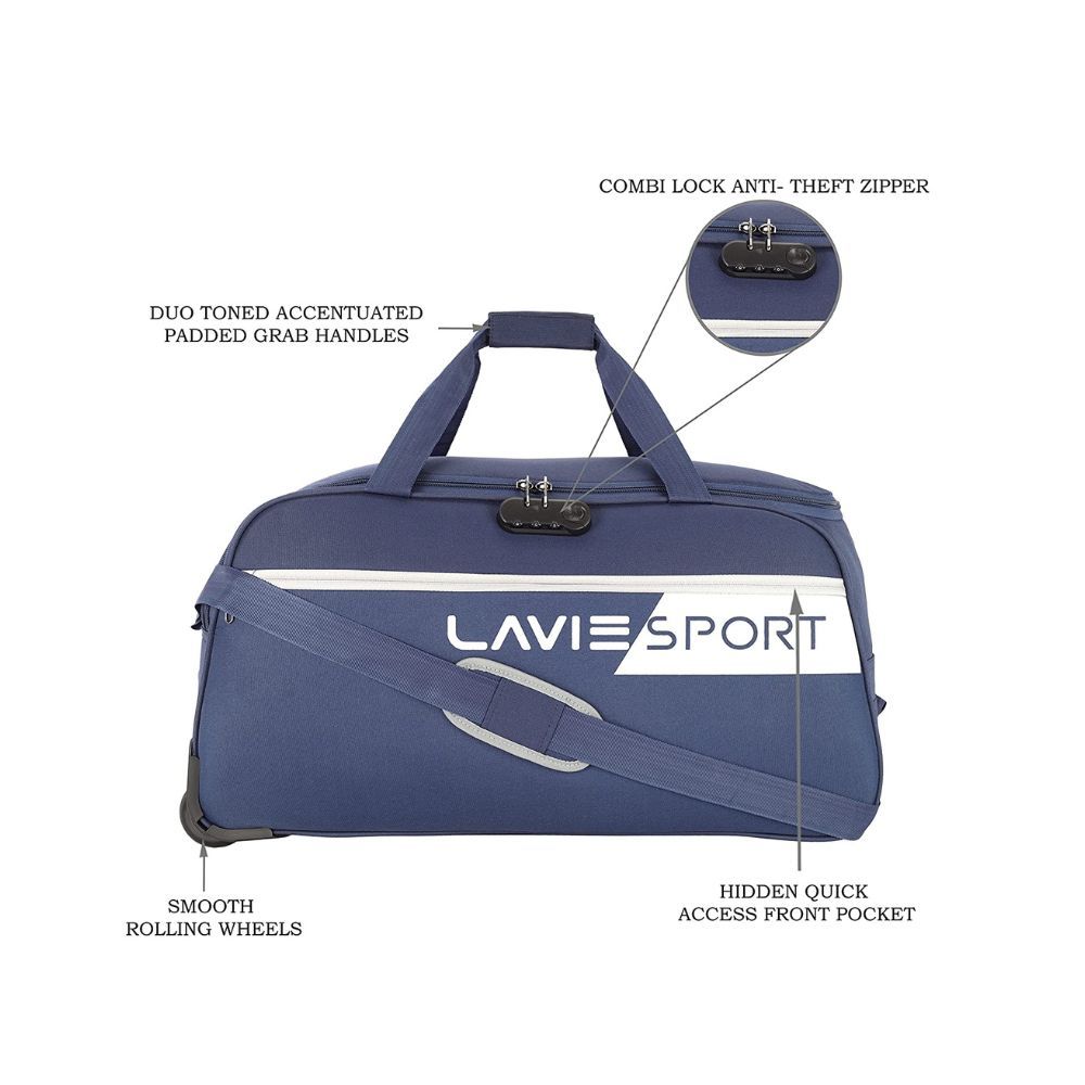 Lavie Sport Anti Theft Combi Lock Camelot Wheel Duffle Bag for Travel
