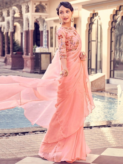 Corset Style Ruffle Saree-Gown – Saaj By Ankita