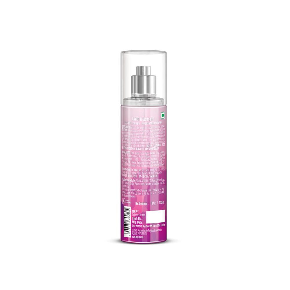 Layer'r Wottagirl Secret Crush Body Splash For Women, 135ml
