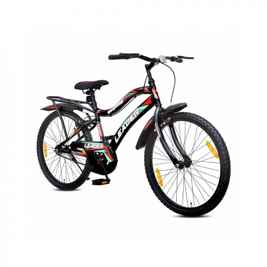 Leader Baymax 26T IBC Mountain Bicycle/Bike Without Gear Single Speed for Men - Ideal for 10+ Years (26T, Black)