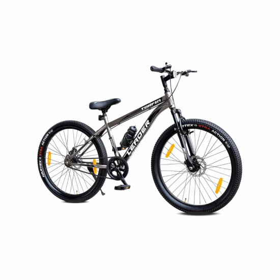 Leader TORFIN MTB 26T Mountain Bicycle Bike Without Gear Single Speed with Front Suspension and Dual Disc Brake for Men Ideal for 10 Years Frame 18 Inches 26T