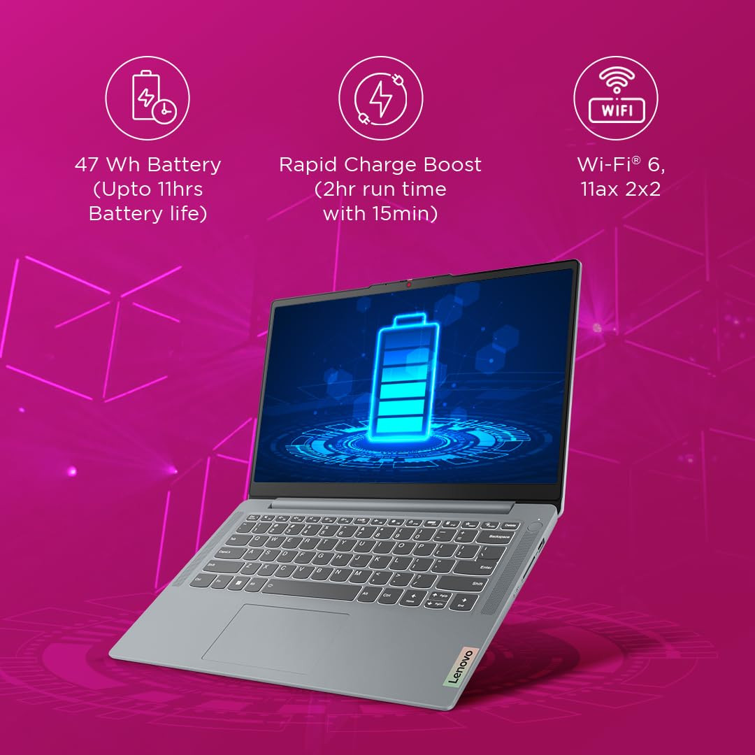 Lenovo IdeaPad Slim 3 12th Gen Intel Core i5-12450H 14 355cm FHD 250 Nits Thin  Light Laptop 16GB512GB SSDWin 11Office 211Yr WarrantyAlexa built-in3 mon Game PassGrey137Kg 83EQ005VIN