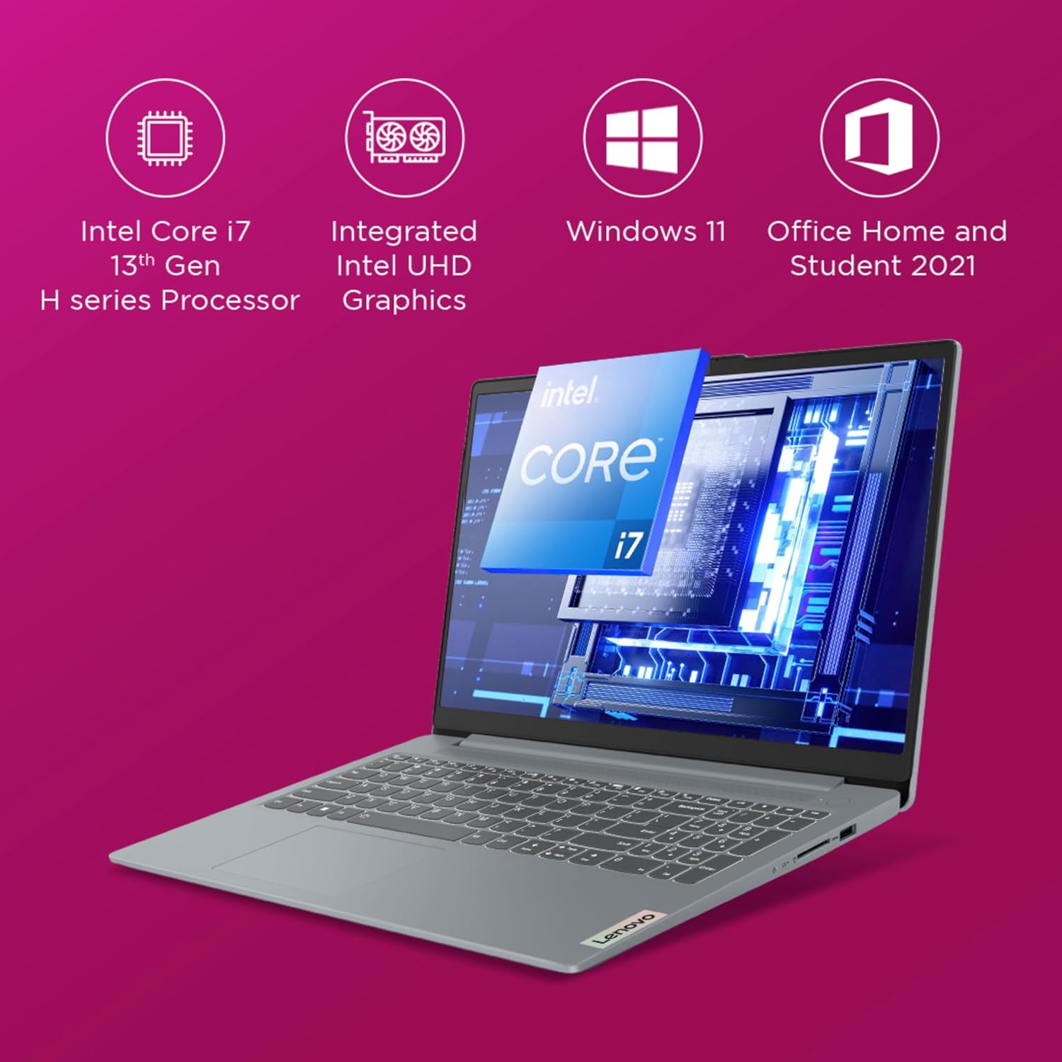 Lenovo IdeaPad Slim 3 13th Gen Intel Core i7-13620H 15 381cm FHD IPS 300 Nits Thin  Light Laptop 16GB512GB SSDWin 11MSO 211Yr ADP FreeAlexa Built-in3 mon Game PassGrey16Kg 83EM008GIN