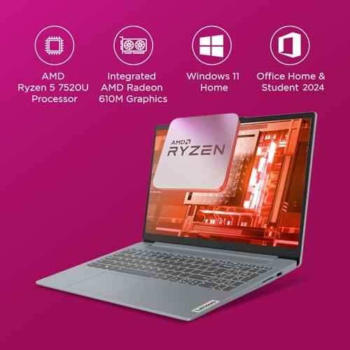 Lenovo IdeaPad Slim 3 Ryzen 5 7520U 156 396cm FHD Thin and Light Laptop 16GB RAM512GB SSDBacklit KeyboardWindows 11 Office 2024Grey16Kg 82XQ01RYIN - Image 3