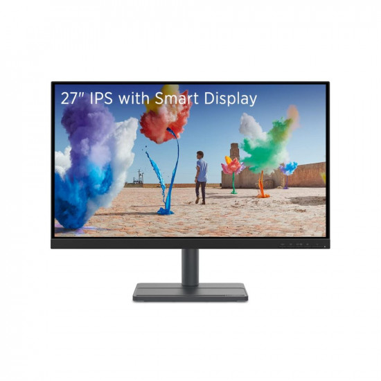 Lenovo L-Series 68.58 cm (27 inch) FHD IPS Ultraslim Monitor |16.7 Mn Colors, 75Hz, 4ms, AMD FreeSync & GX20P92532 65W AC Adapter/Charger with Power Cord for Select Models of Lenovo (Type-C Pin)