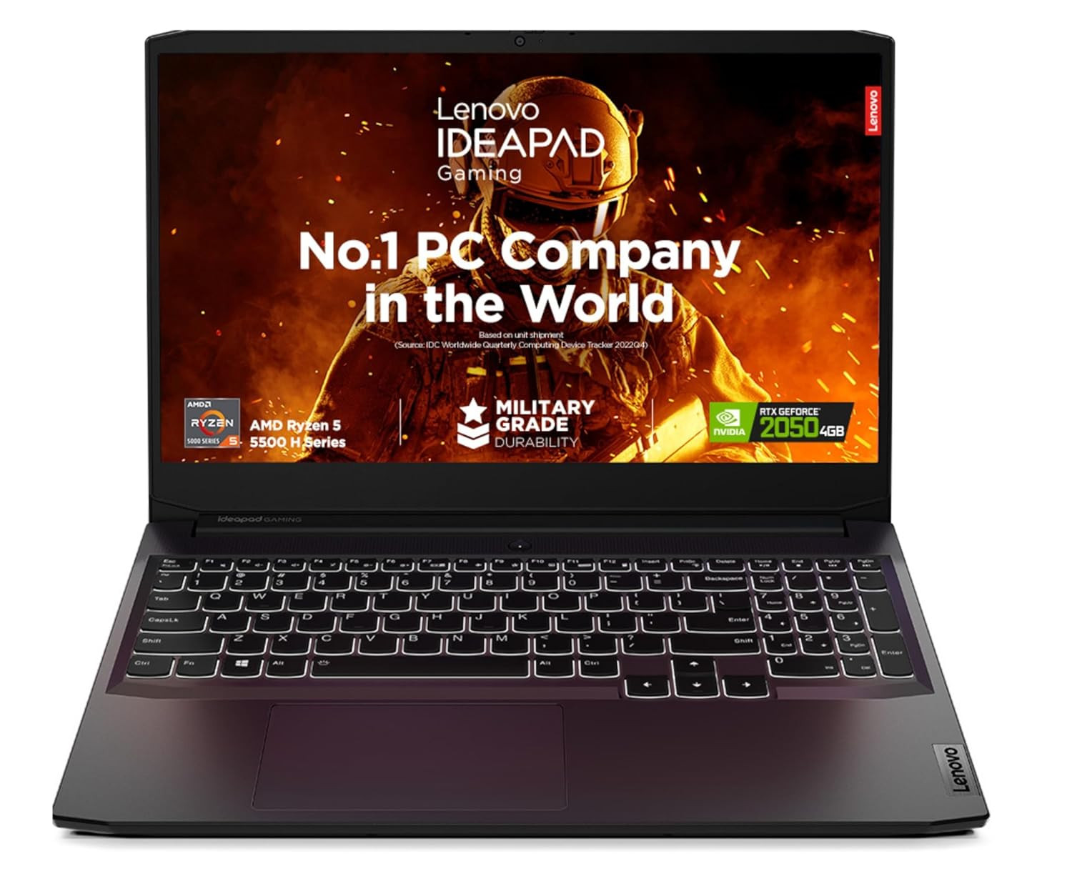 Lenovo Smart Choice IdeaPad Gaming 3 Ryzen 5 5500H NVIDIA RTX 2050 4GB 8GB RAM512GB SSD156 3962cm144HzWindows 113 Month Game PassShadow Black232Kg 82K20289IN Gaming Laptop