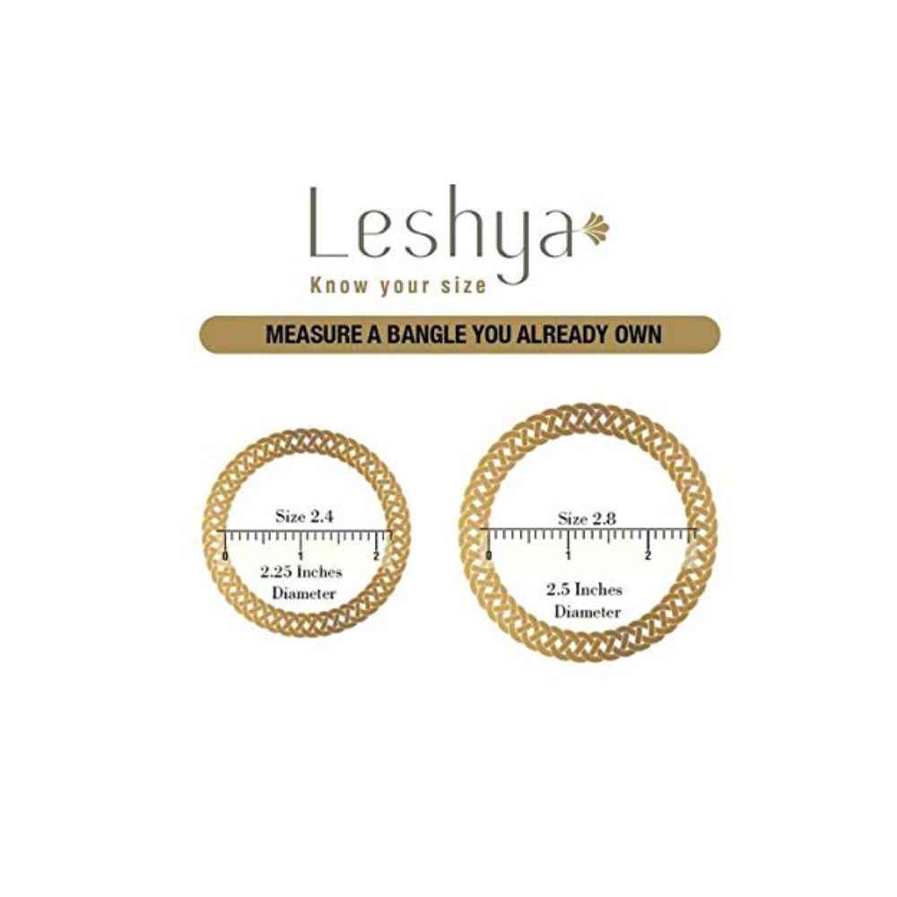 Leshya Brass Base Metal & Stone Bangles Set for Women (Pack of 2 ).