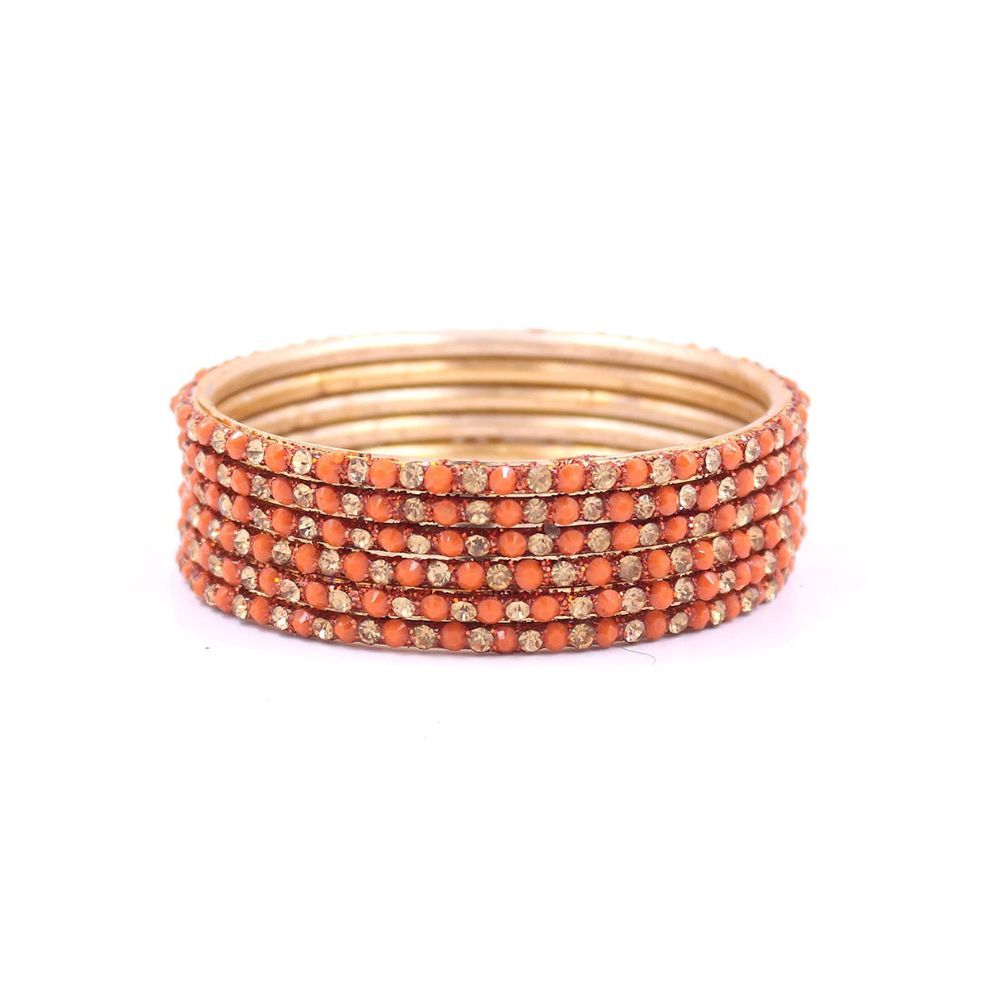 Leshya Brass Based Bangles with Coloured Stones