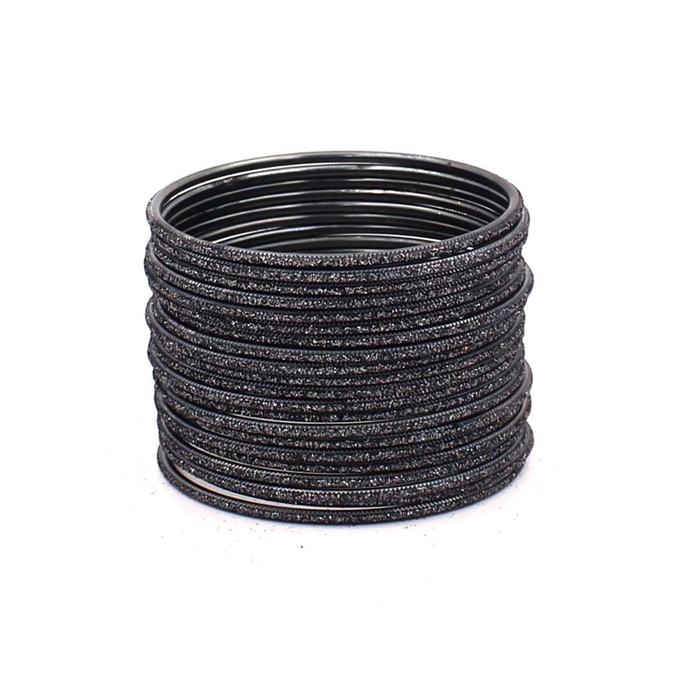 Leshya Set of 24 Glitter Bangles in Flat Shape
