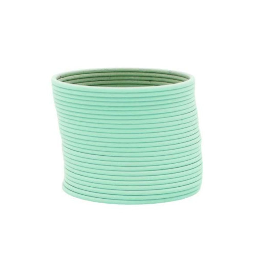 Leshya Set of 24 Plain Matte Textured Metal Bangles