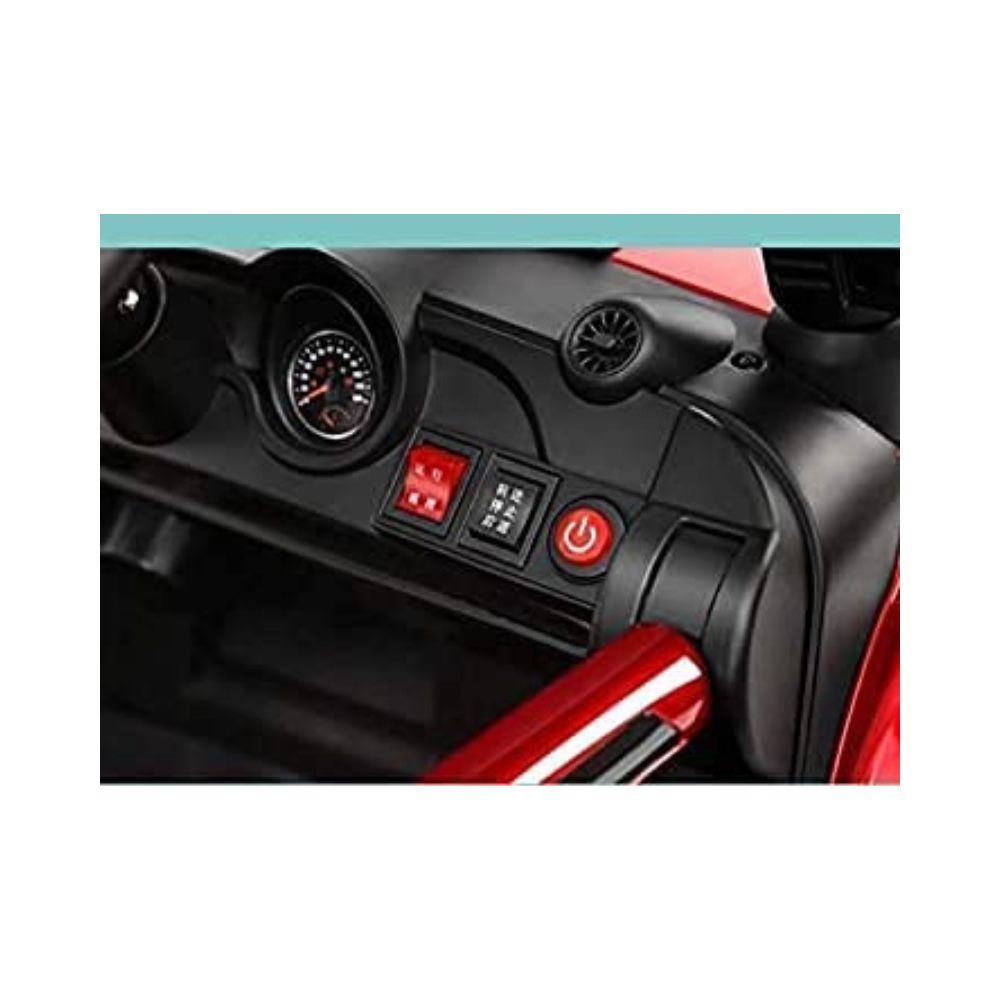 Letzride 12V Electric Rechargeable Battery Operated V8 Biturbo Jeep Car for Kids 1 to 7 Years, Red