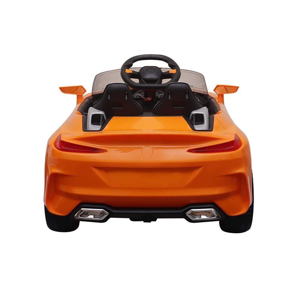 Letzride Electric Ride On Car for Kids with Rechargeable 12V Battery, Music, Lights and Swing -Orange